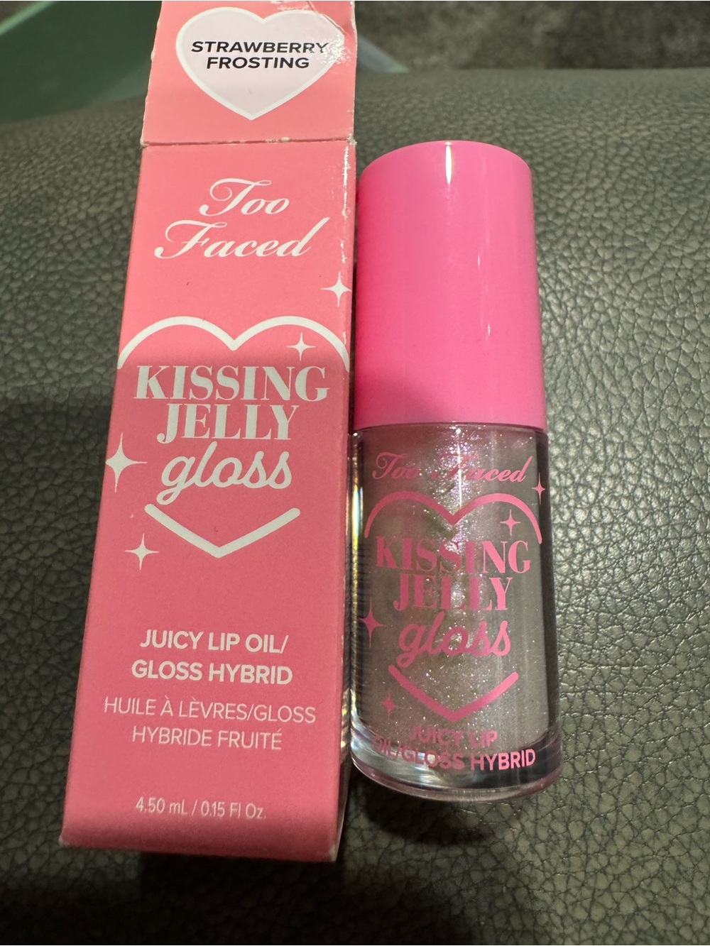 Too Faced Pink Kissing Jelly Lip Gloss. Strawberry Frosting